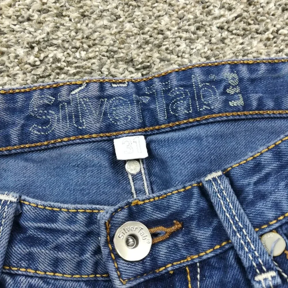 Vintage Y2K Levis SilverTab Jeans Slim Straight 31x32 (Fits 32x32) Flap Pockets